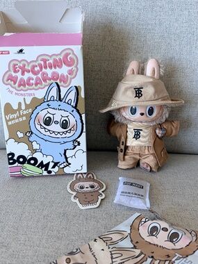 POPMART Labubu Toffee The Monsters Exciting Macaron Plush w/ Burberry Outfit
